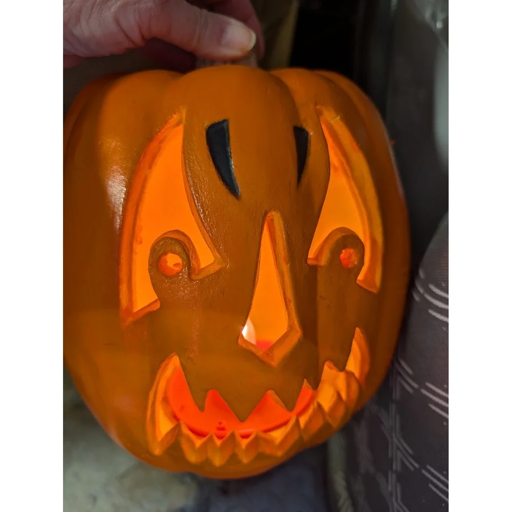 Paper Magic Group Jack O Lantern Orange‎ Vintage 1998 Light Up Pumpkin Decor a